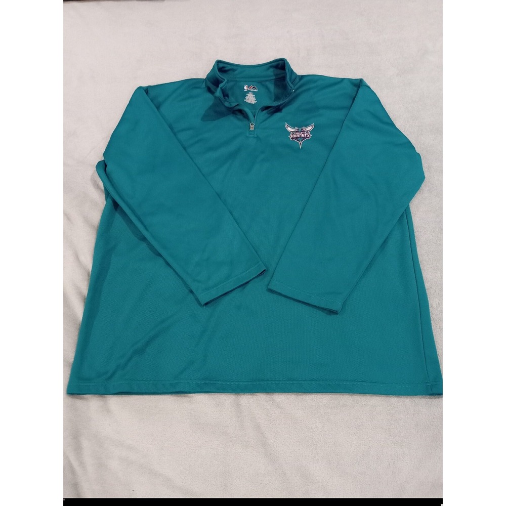 Mens Majestic NBA Charlotte Hornets 1/4 Zip Pullover Sweater 3XL